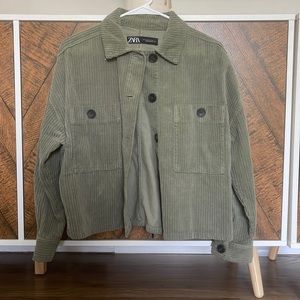 Green Zara Button Up Jacket (size S)